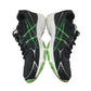 Asics trainers shoe size UK 10.5 black white soles and green detailing
