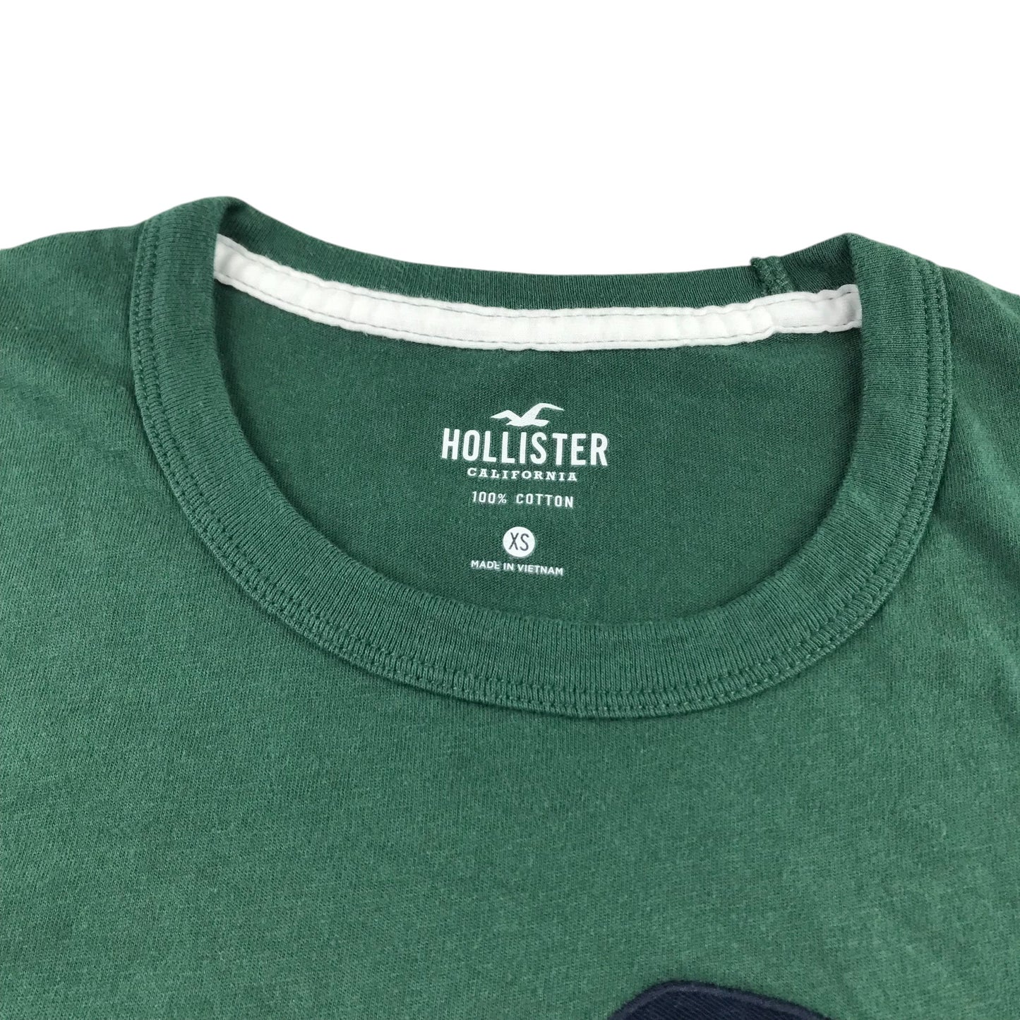 Hollister T-Shirt Men's Extra Small Green Large Logo Cotton