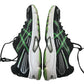 Asics trainers shoe size UK 10.5 black white soles and green detailing