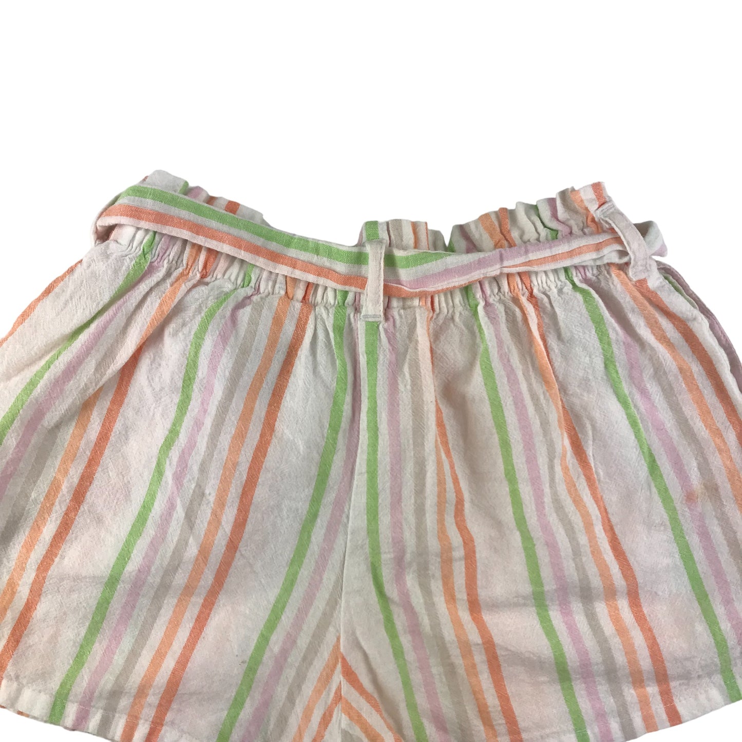 H&M Shorts Age 6 Multicolour Stripy Pattern Flared Cotton Linen Blend
