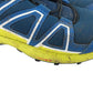 Salomon trainers shoe size UK 4 blue and yellow speed cross pull cord slip on