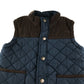 M&S Gilet 6-7 years navy quilted jacket with brown corduroy upper chest