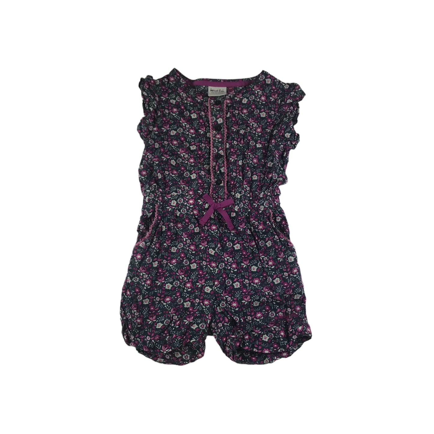 Weird Fish Playsuit Age 5 Purple Floral Print Pattern