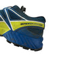 Salomon trainers shoe size UK 4 blue and yellow speed cross pull cord slip on