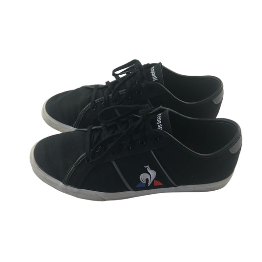 Le coq Sportif Trainers Shoe Size 6 Black Flat Sole with Logo