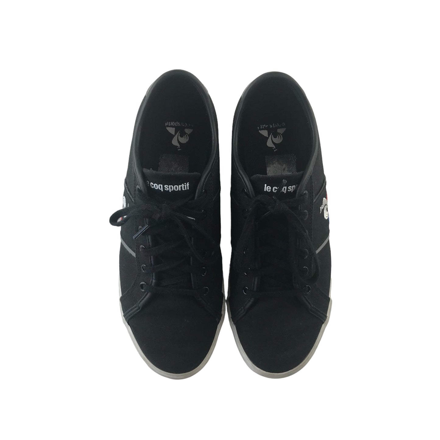 Le coq Sportif Trainers Shoe Size 6 Black Flat Sole with Logo