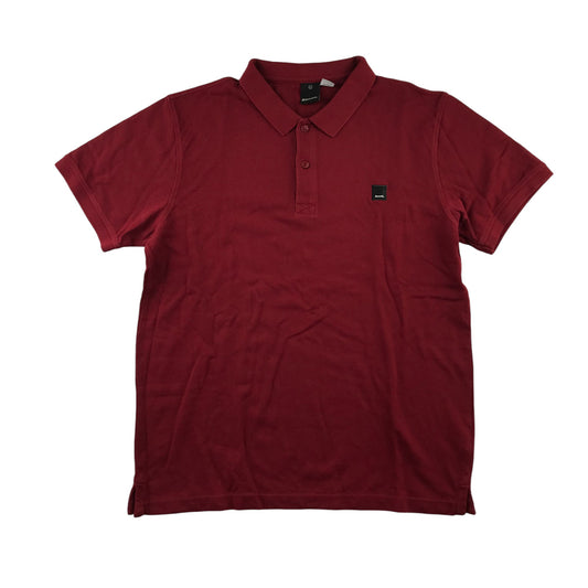 Bench Polo shirt Men's Large Red Plain with Logo Cotton