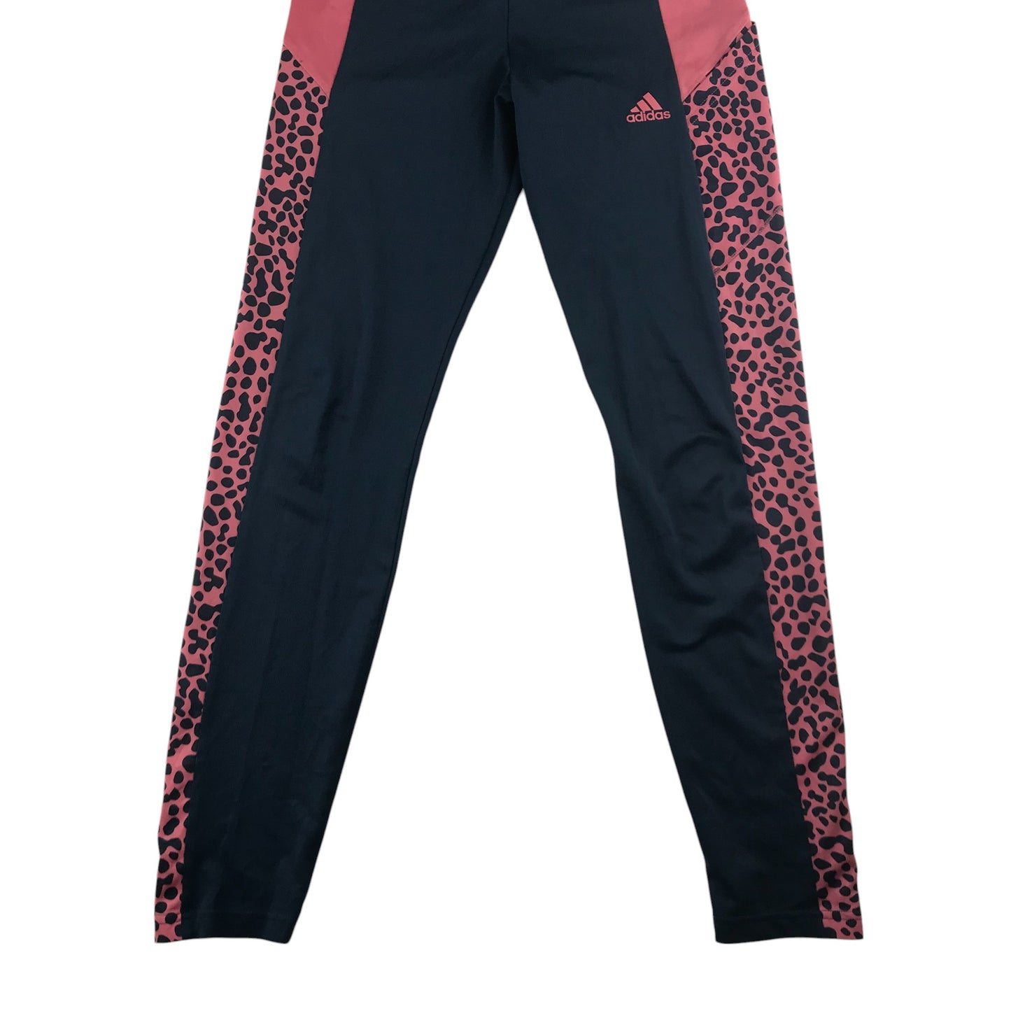 Adidas sport leggings 13-14 years navy and pink with spotted pattern