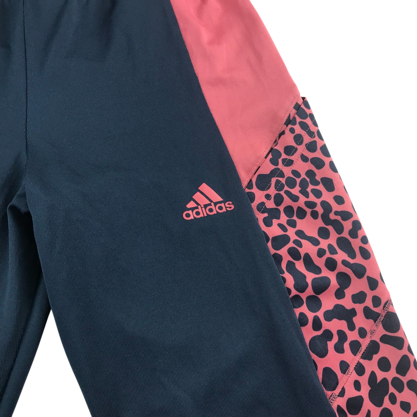 Adidas sport leggings 13-14 years navy and pink with spotted pattern