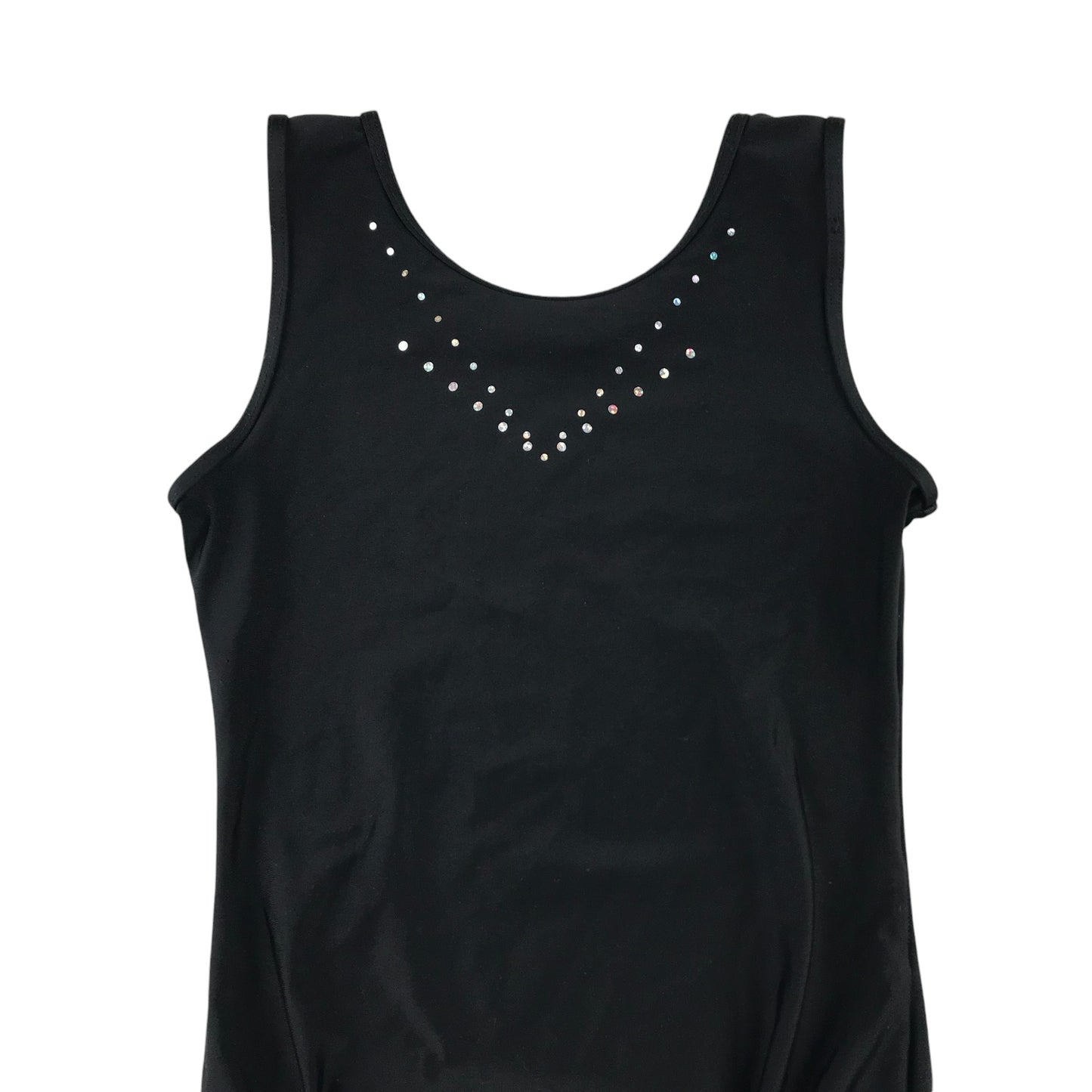 Leotard 12-13 years black sleeveless with sparkly neckline details