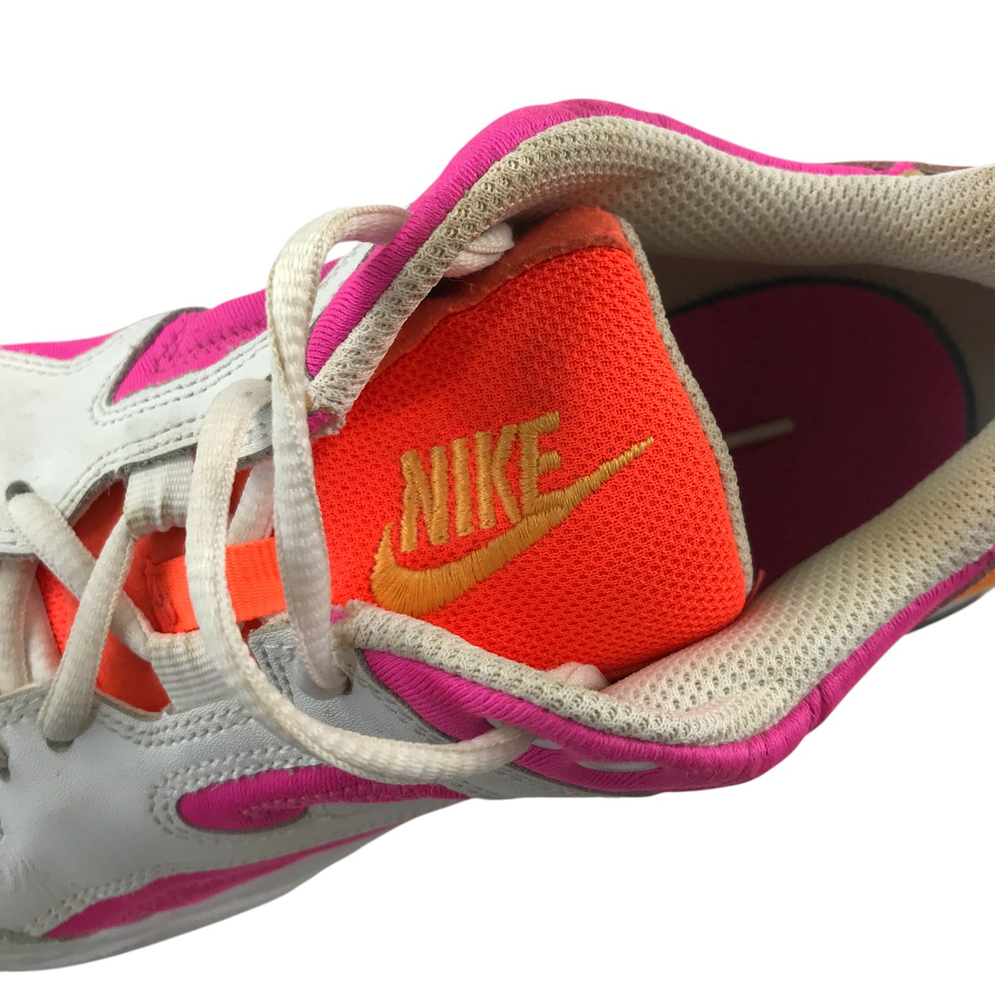 Nike trainers shoe size UK 6 white pink and orange colourway