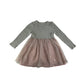 Nutmeg dress 5-6 years grey and pink t-shirt with mesh tulle skirt
