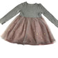 Nutmeg dress 5-6 years grey and pink t-shirt with mesh tulle skirt