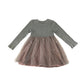 Nutmeg dress 5-6 years grey and pink t-shirt with mesh tulle skirt