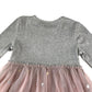 Nutmeg dress 5-6 years grey and pink t-shirt with mesh tulle skirt