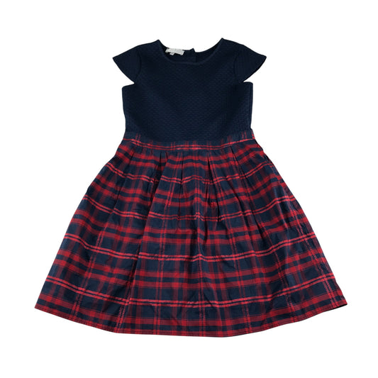 Jasper Conran dress 9-10 years navy and red check pattern