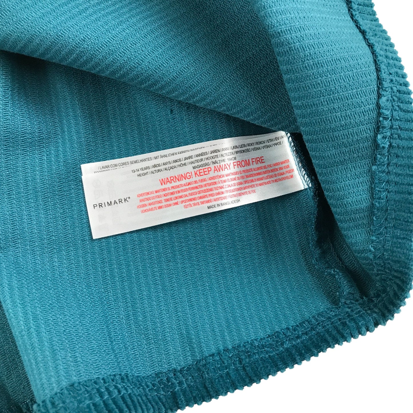 Primark dress 13-14 years teal turquoise corduroy pinafore style