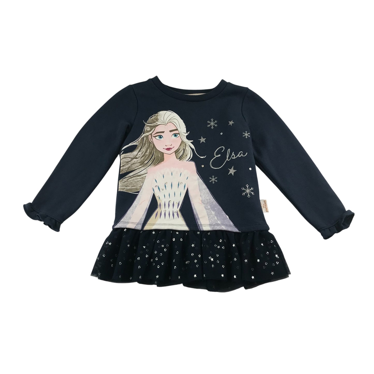 Tu sweater 4-5 years navy blue Disney Frozen with mesh hem