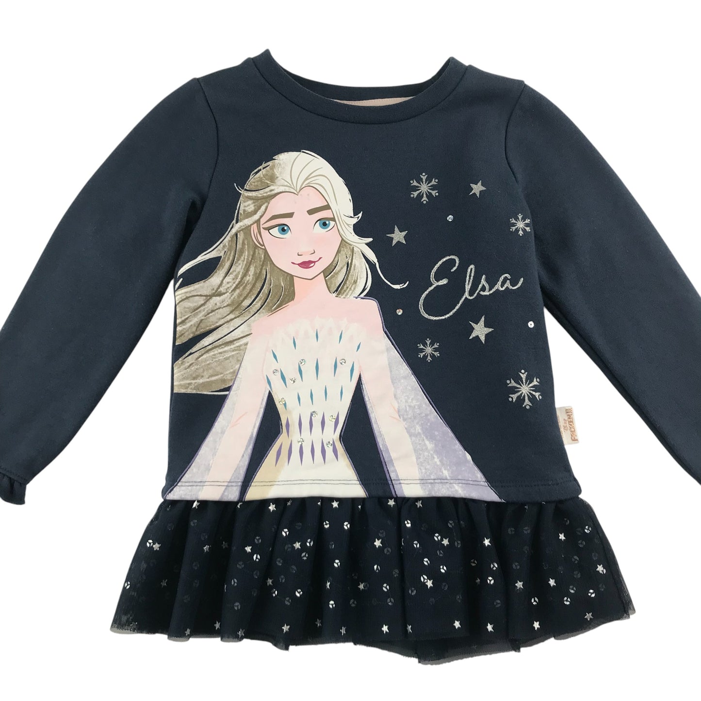 Tu sweater 4-5 years navy blue Disney Frozen with mesh hem