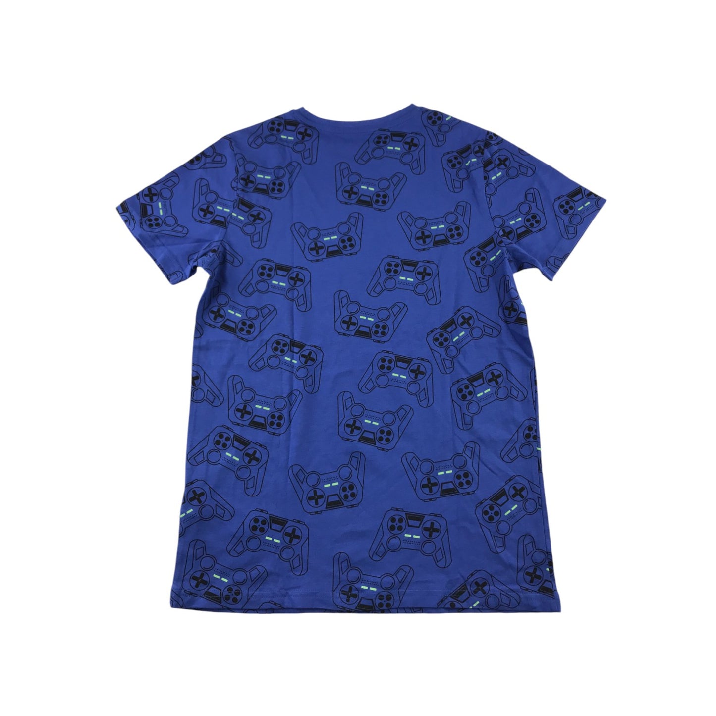 Primark t-shirt blue gaming controller print short sleeve cotton