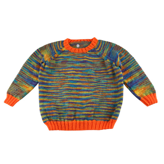 Handknitted jumper 5-6 years multicolour pattern