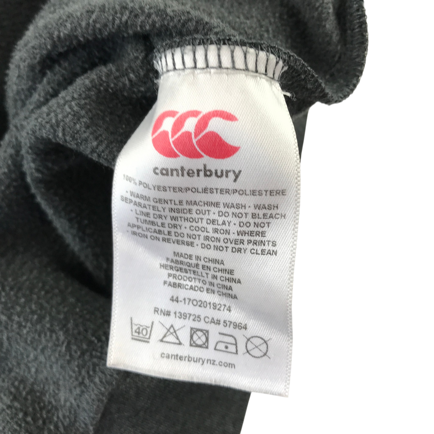 Canterbury 10 years grey hoodie