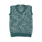 Handknitted tank top 5-6 years turquoise knit pattern