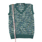 Handknitted tank top 5-6 years turquoise knit pattern