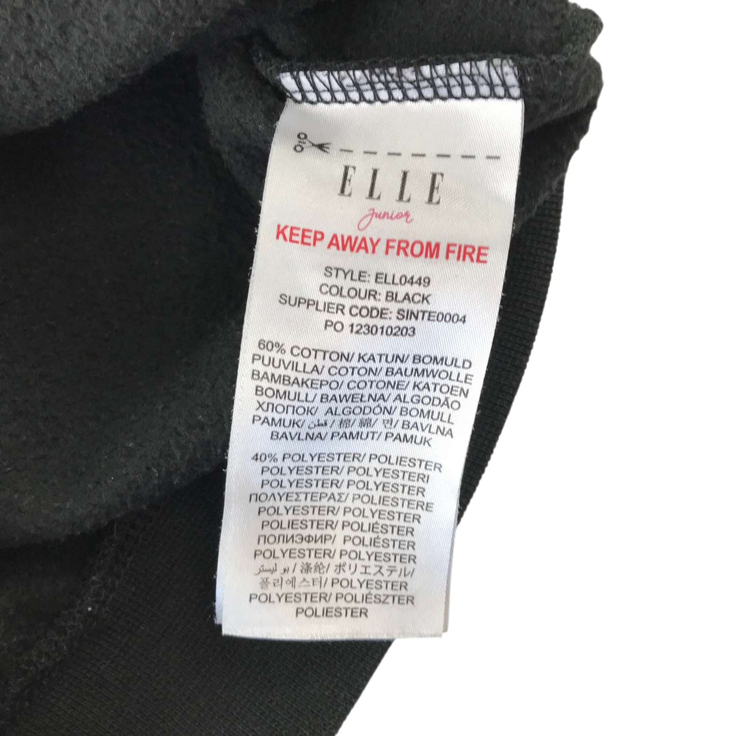 Elle Junior 10-11 years black hoodie