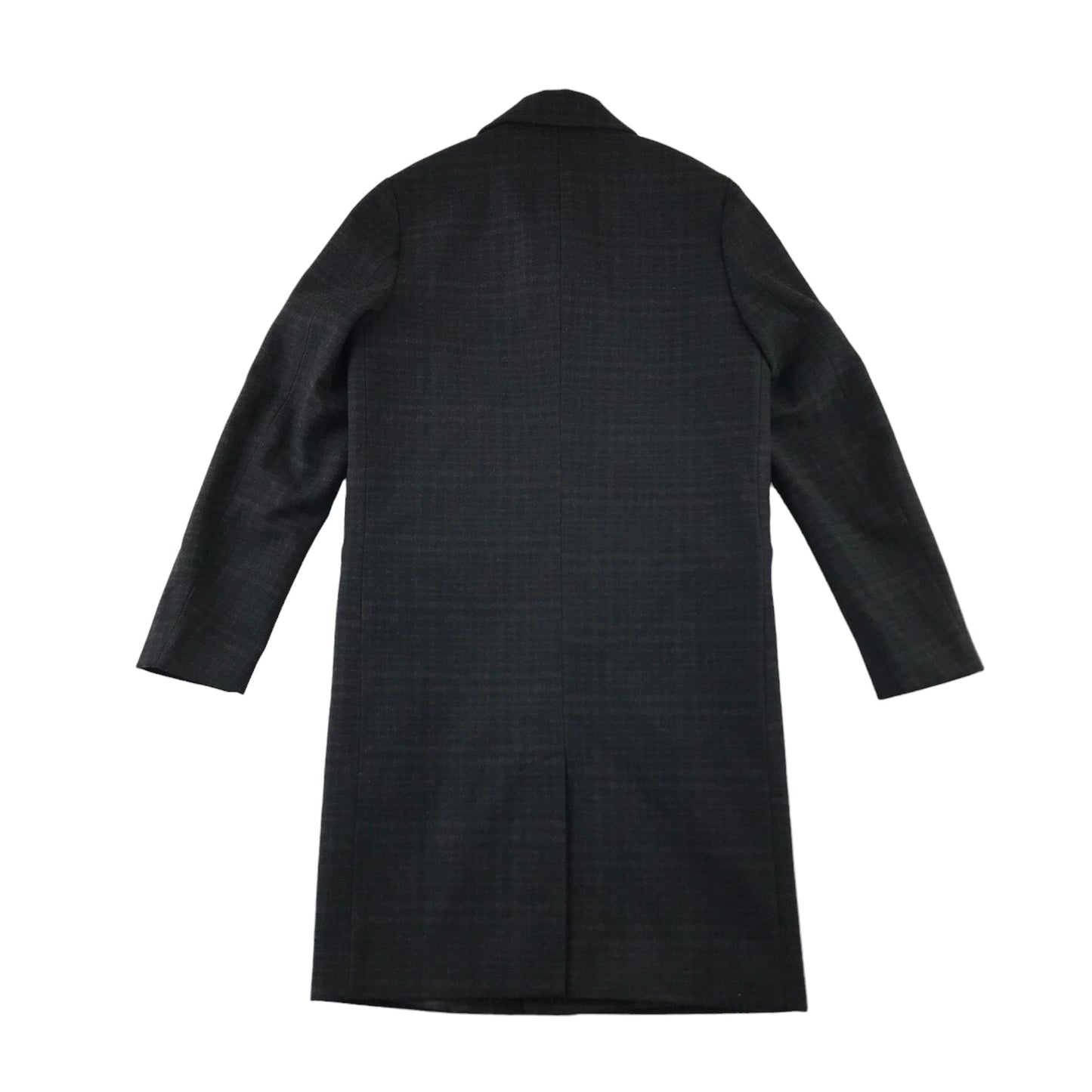 Top Man coat men size XXS dark charcoal check pattern over coat wool-mix