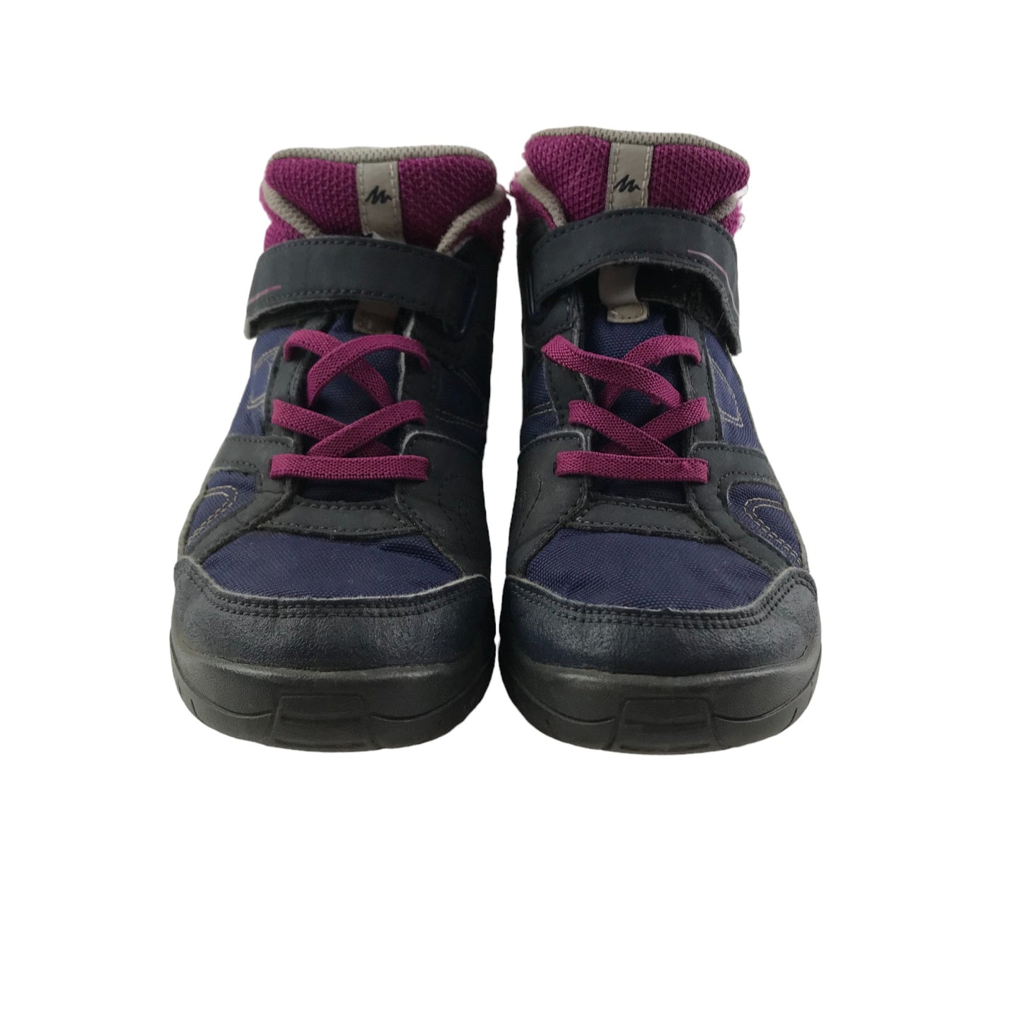 Decathlon Walking Boots Shoe Size 1.5 Grey Navy and Purple with Laces
