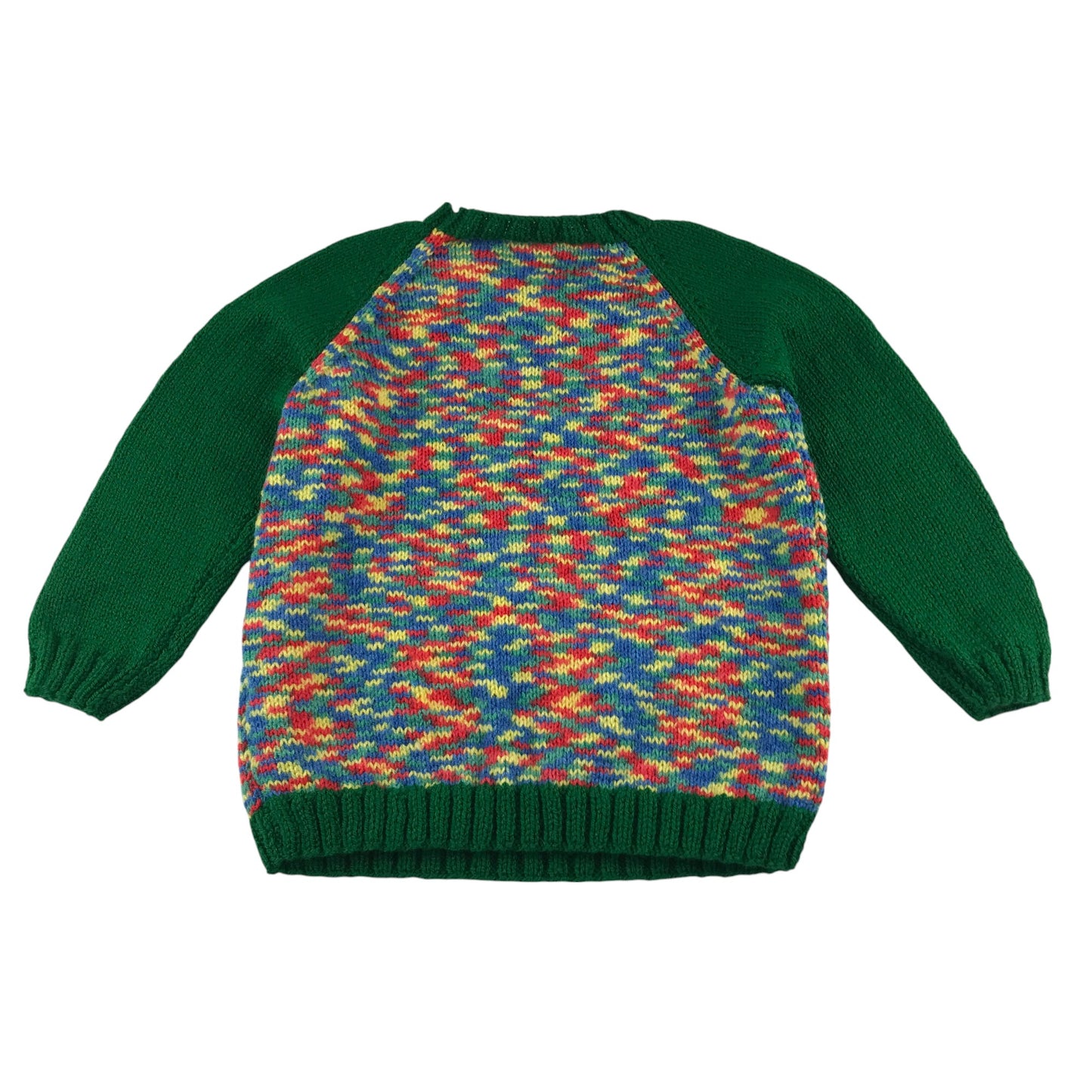 Handknitted jumper 6-7 years multicolour long sleeve crew neck