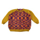 Handknitted jumper 6-7 years yellow and multicolour long sleeve crew neck