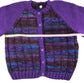 Handknitted cardigan 5-6 years purple and blue knit pattern