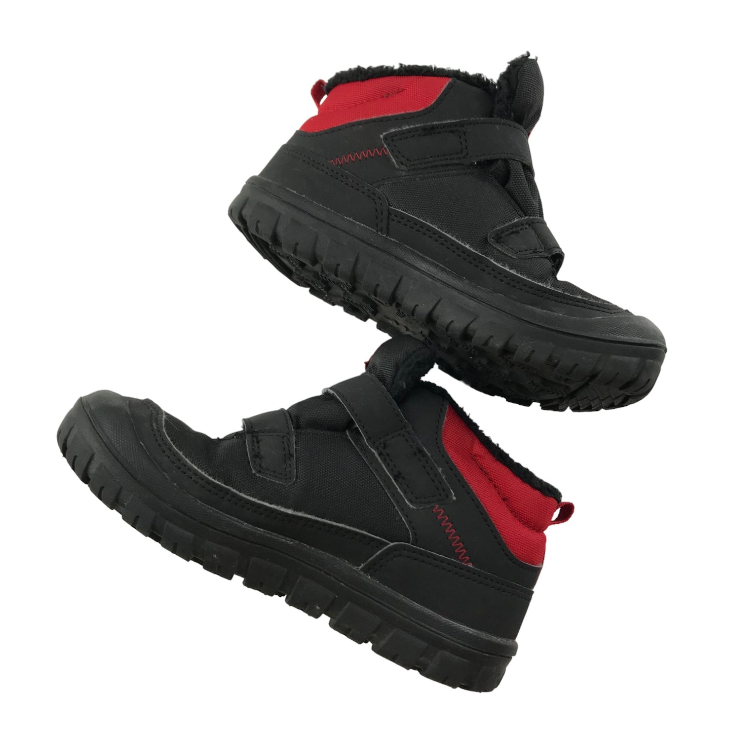 Decathlon Walking Boots Shoe Size 11-12 junior Black and Red Waterproof with Laces