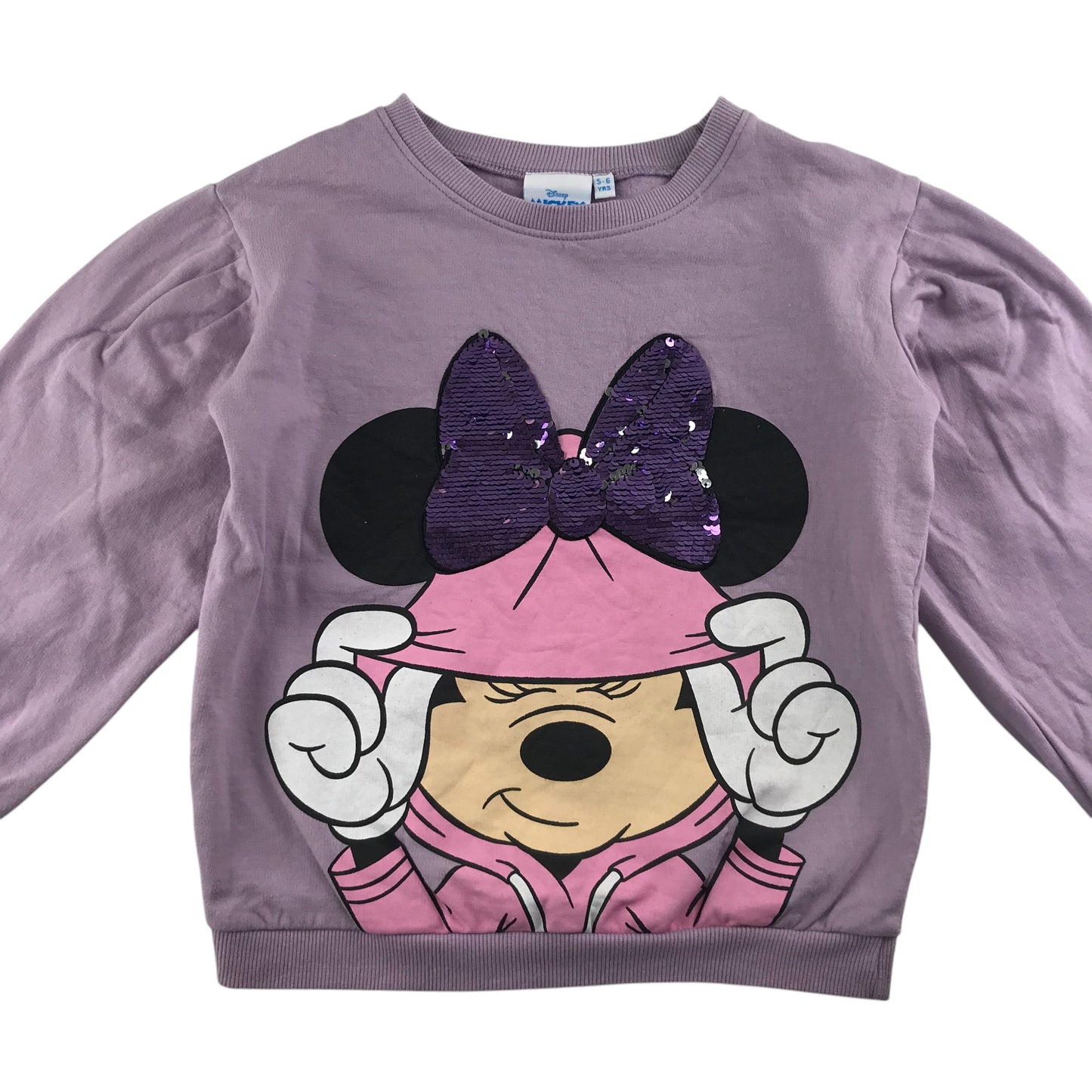 Disney Minnie Mouse Sweater 5-6 years lilac sequins details