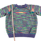 Handknitted jumper 5-6 years lilac and multicolour pattern