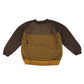 Handknitted jumper 5-6 years Brown stripy panelled