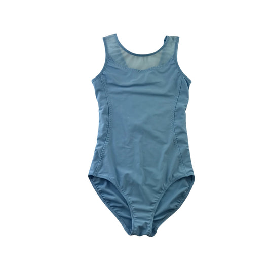 Leotard 9-10 years Light Blue sleeveless with mesh detail on chest