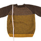 Handknitted jumper 5-6 years Brown stripy panelled