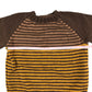 Handknitted jumper 5-6 years Brown stripy panelled