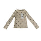 F&F t-shirt 5-6 years beige with black floral print