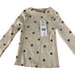 F&F t-shirt 5-6 years beige with black floral print
