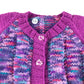 Handknitted cardigan 5-6 years pink and purple
