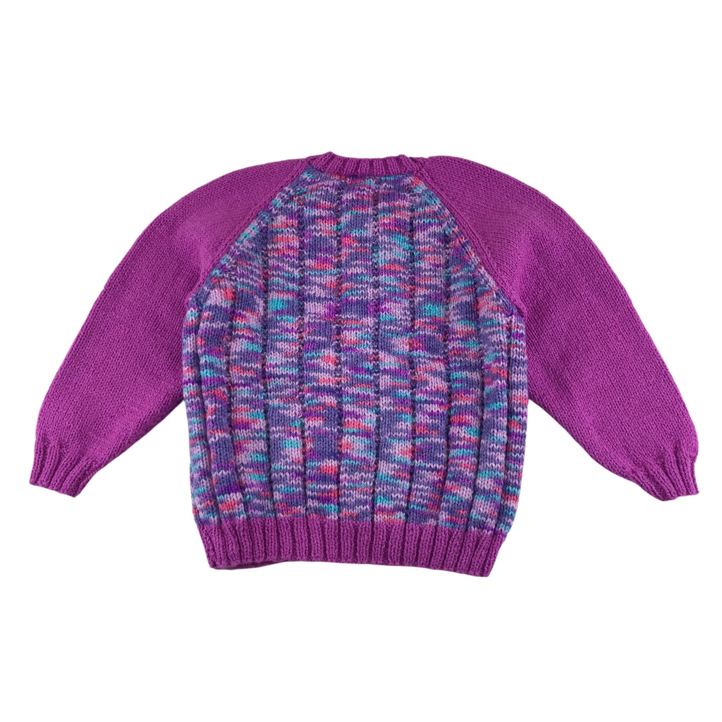 Handknitted cardigan 5-6 years pink and purple