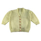 Handknitted cardigan 5-6 years white with wooden buttons