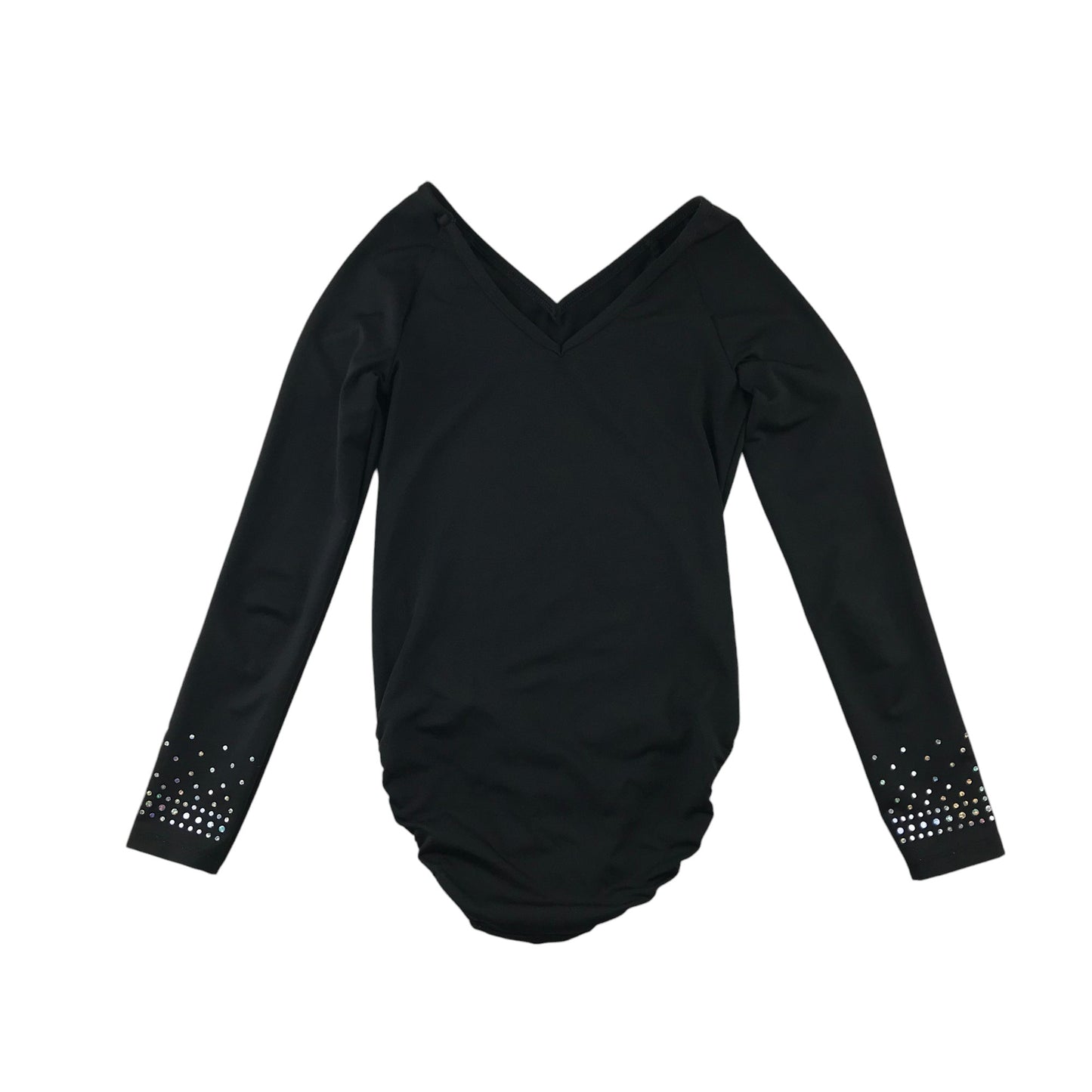 Leotard 10-12 years black long sleeve with sequin detailing