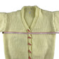 Handknitted cardigan 5-6 years white with wooden buttons