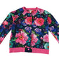 Monsoon sweater 9-10 years navy and pink floral design button up