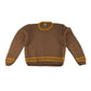 Handknitted jumper 9-10 years brown and yellow detailed